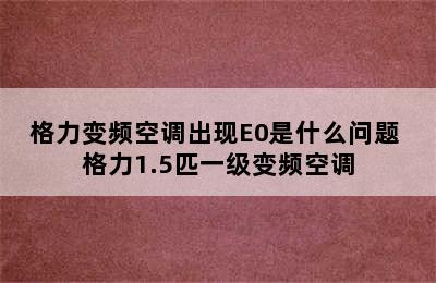 格力变频空调出现E0是什么问题 格力1.5匹一级变频空调